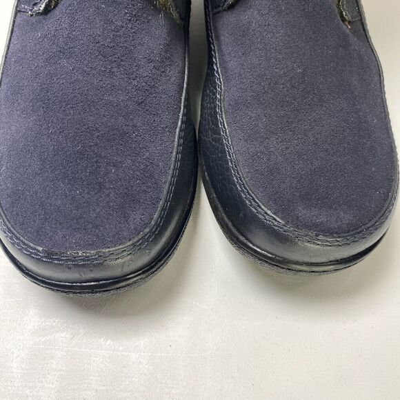 Clarks Leather Suede Faux Fur Kearns Ramsey Navy Blue Boots Size 8 - Picture 9 of 9